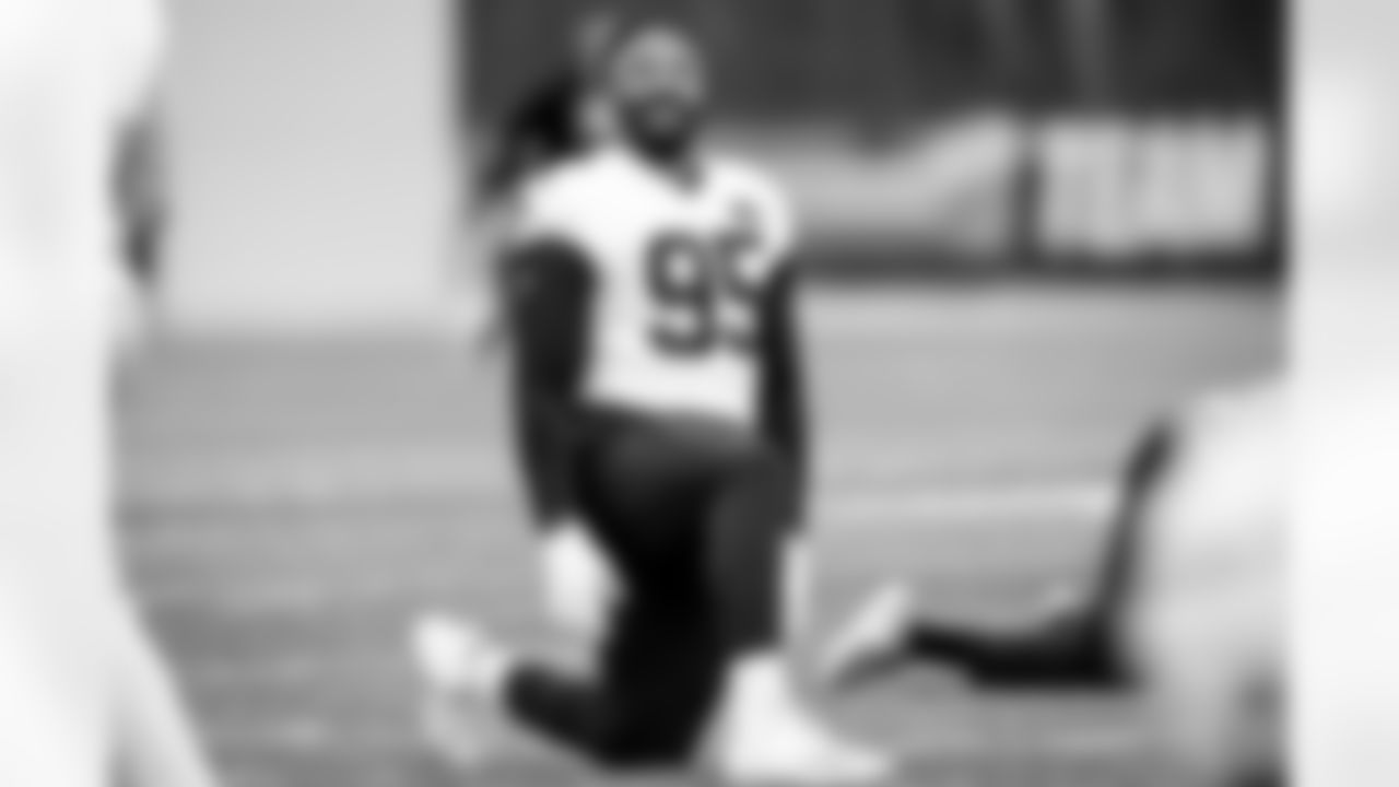 Defensive end Myles Garrett (95) during practice at CrossCountry Mortgage Campus on December 26, 2024.