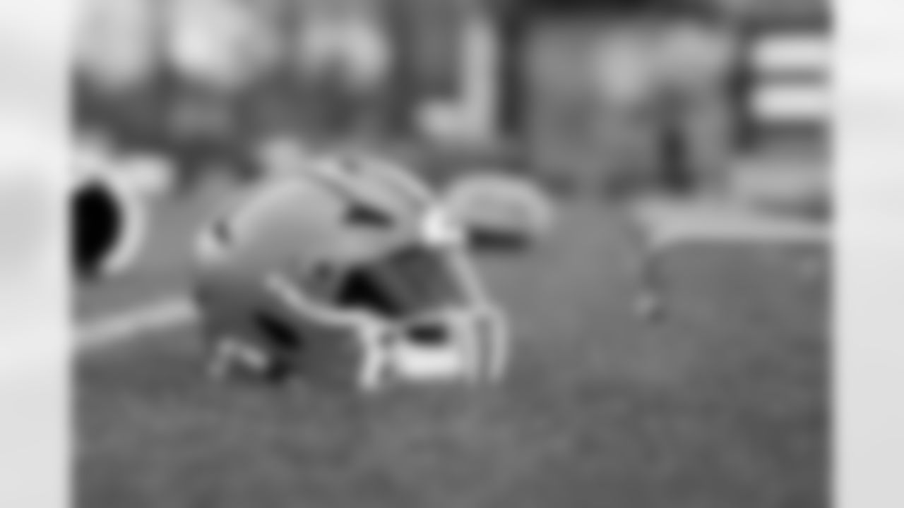 A helmet during practice at CrossCountry Mortgage Campus on November 3, 2025.