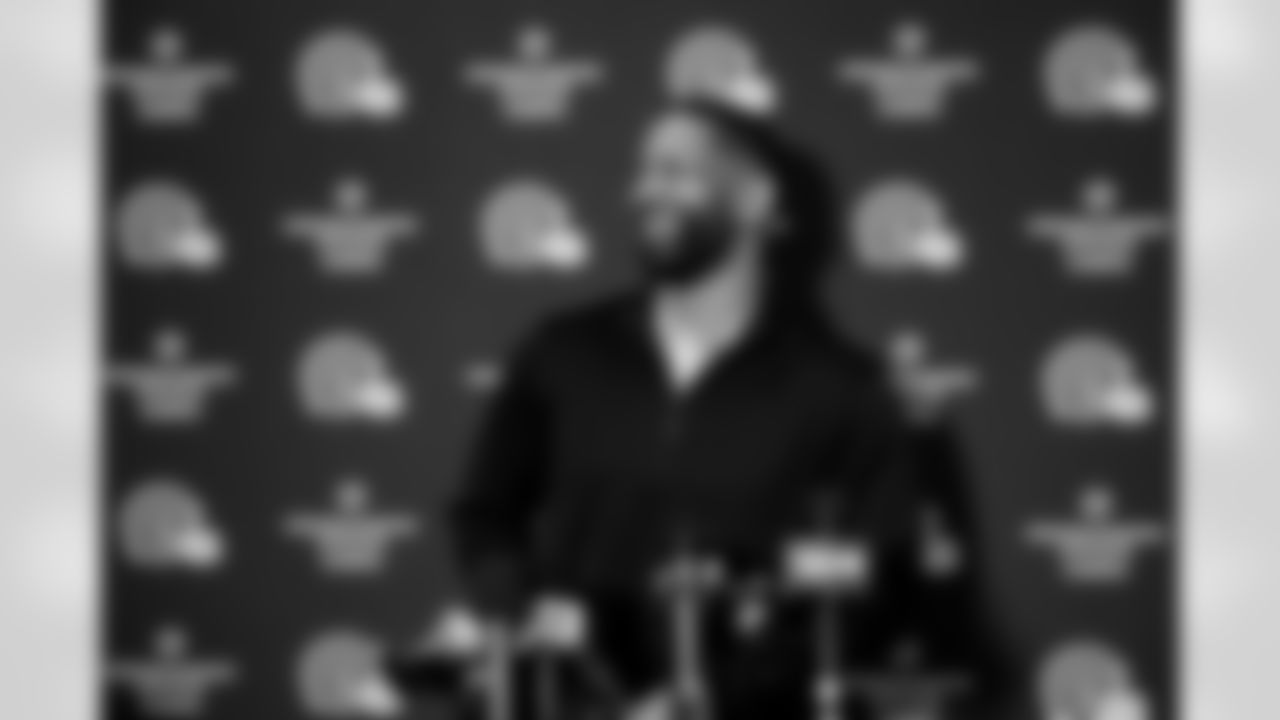 Executive Vice President of Football Operations and General Manager Andrew Berry speaks to the media after Head Coach Todd Monken's Introductory Press Conference at CrossCountry Mortgage Campus on February 3, 2026.