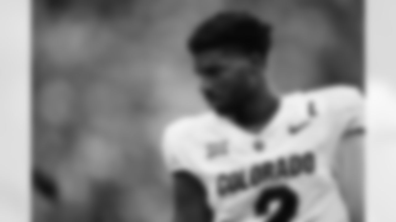 Colorado quarterback Shedeur Sanders (2) warms up before an NCAA college football game against Central Florida, Saturday, Sept. 28, 2024, in Orlando, Fla. (AP Photo/Phelan M. Ebenhack)
