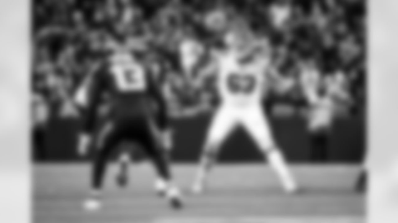 Offensive guard Zack Johnson (63) during a preseason NFL football game between the Cleveland Browns and Seattle Seahawks on August 24, 2024 at Lumen Field.