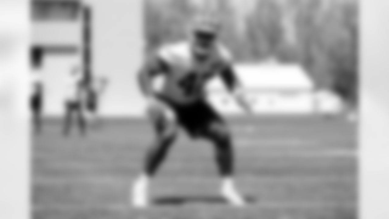 Linebacker Easton Mascarenas-Arnold (42) during fieldwork on the second day of Rookie Minicamp at CrossCountry Mortgage Campus on May 10, 2025.