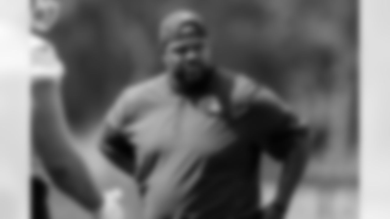 Assistant Defensive Line Coach Adam Morris during the third day of rookie workouts at CrossCountry Mortgage Campus on July 21, 2025.