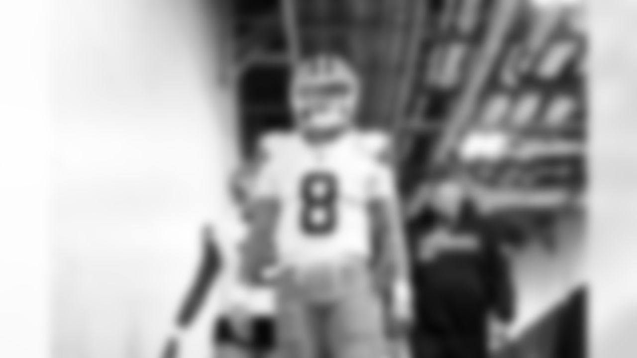 Quarterback Dillon Gabriel (8) before a NFL football game between the Cleveland Browns and Pittsburgh Steelers on October 12, 2025 at Acrisure Stadium.
