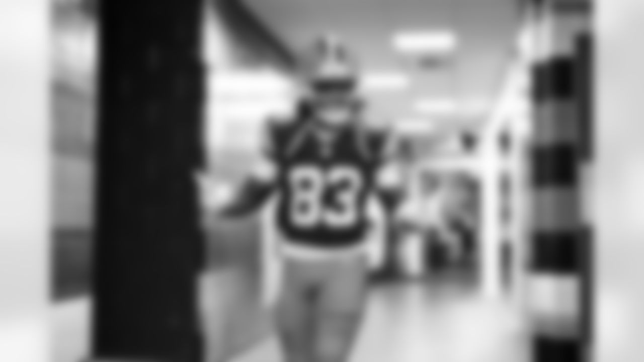 Wide receiver Malachi Corley (83) before a NFL football game between the Baltimore Ravens and Cleveland Browns on November 16, 2025 at Huntington Bank Field.