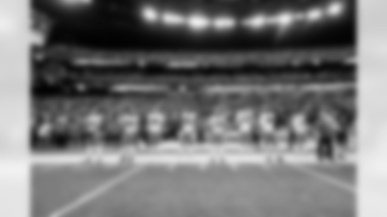 The team before a NFL football game between the Cleveland Browns and Las Vegas Raiders on November 23, 2025 at Allegiant Stadium. The Browns won 24-10.