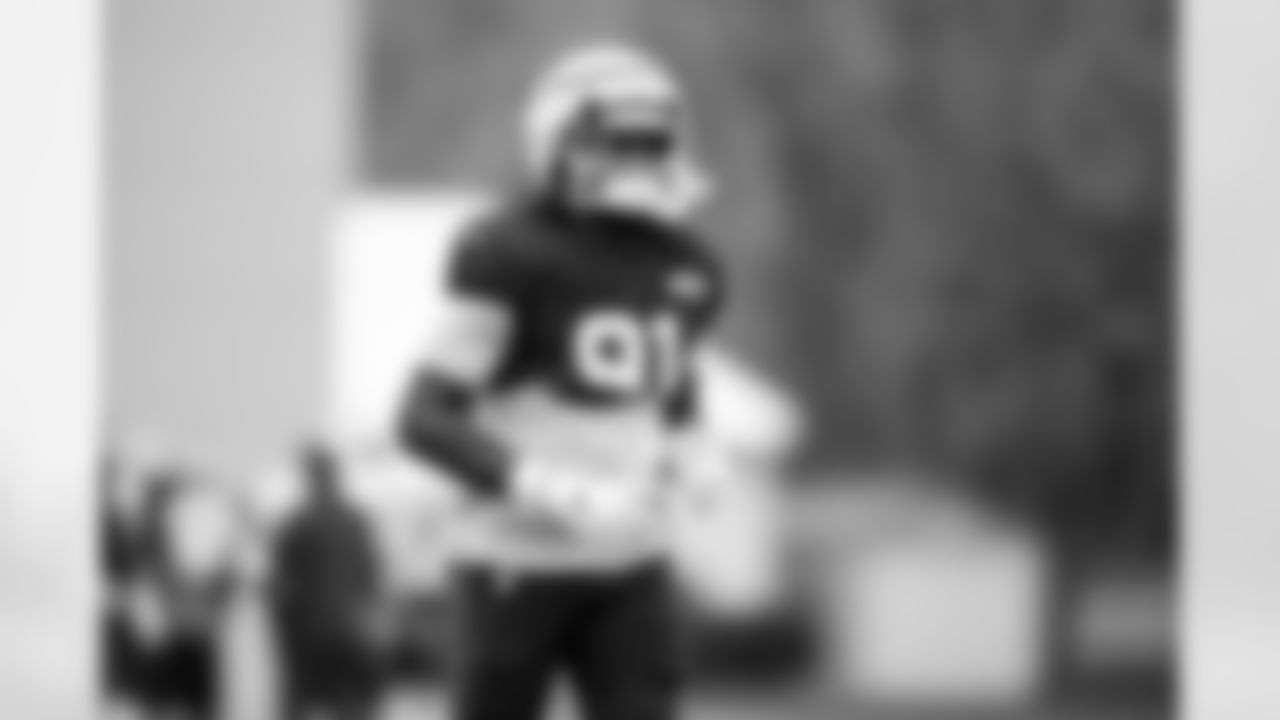 Defensive end Alex Wright (91) during practice at CrossCountry Mortgage Campus on October 22, 2025.