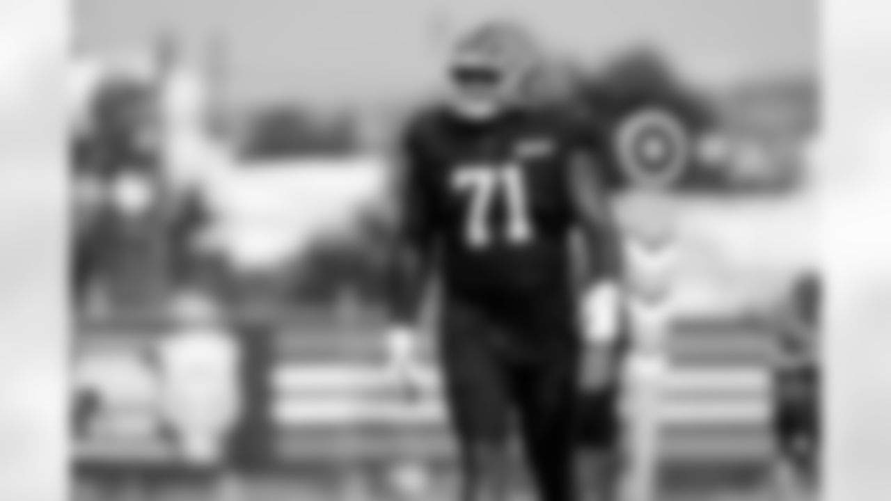 Offensive tackle Cornelius Lucas (71) during Day 7 of Training Camp at CrossCountry Mortgage Campus on July 30, 2025.
