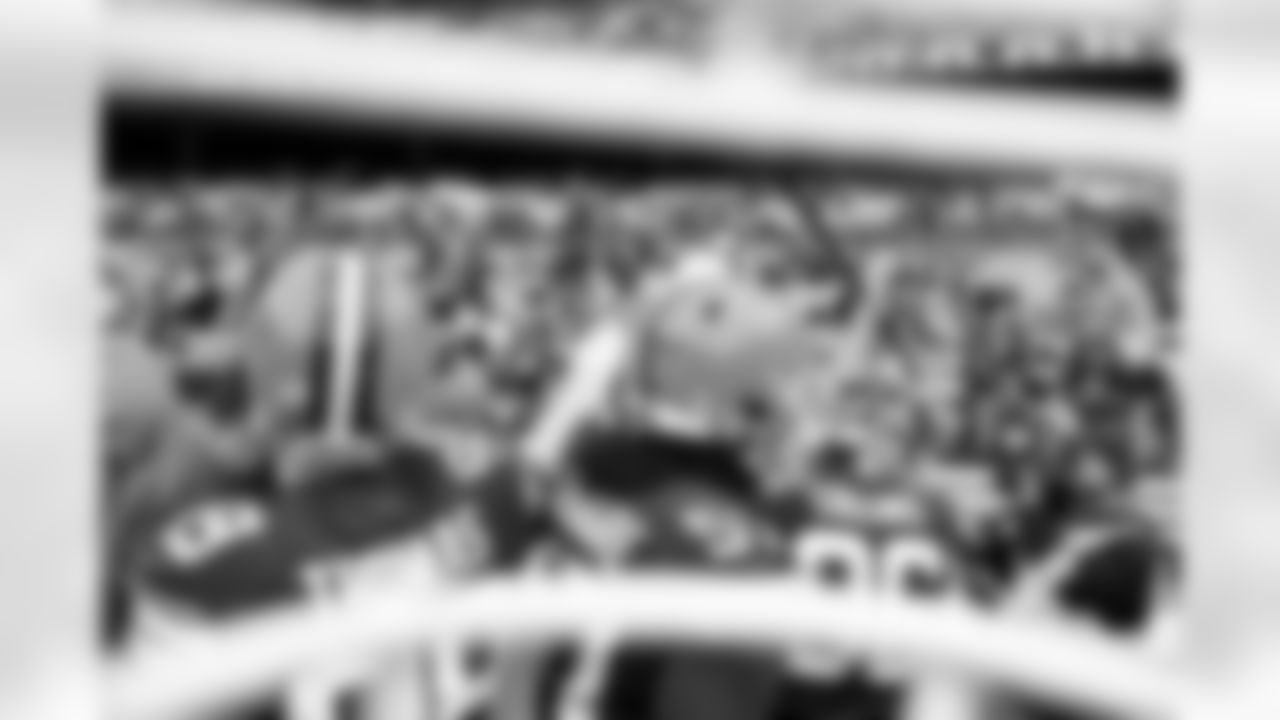 Defensive end Cameron Thomas (99), Defensive end Isaiah McGuire (57), and Defensive tackle Maliek Collins (96) before a NFL football game between the Baltimore Ravens and Cleveland Browns on November 16, 2025 at Huntington Bank Field.