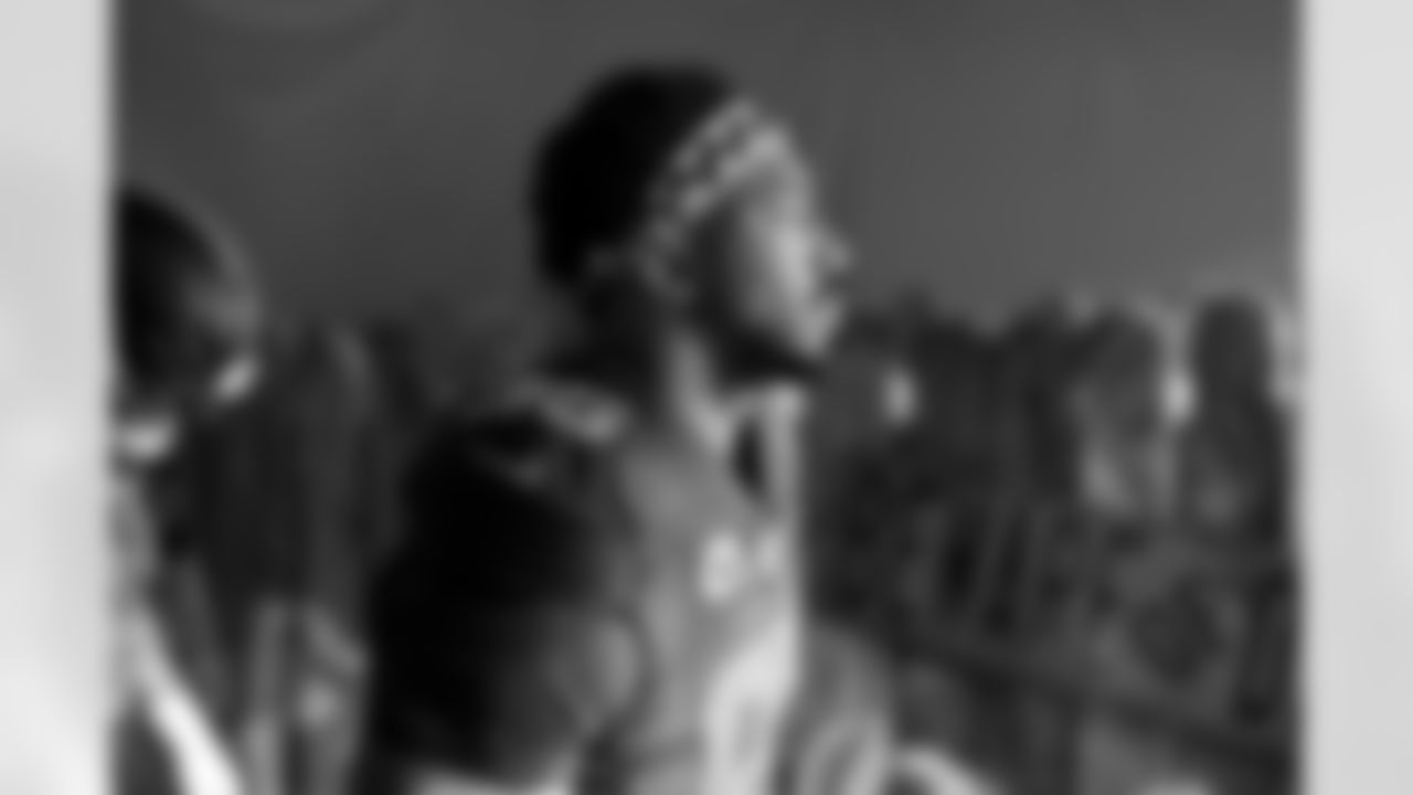 Defensive end Myles Garrett (95) before a NFL football game between the Tennessee Titans and Cleveland Browns on December 7, 2025 at Huntington Bank Field.