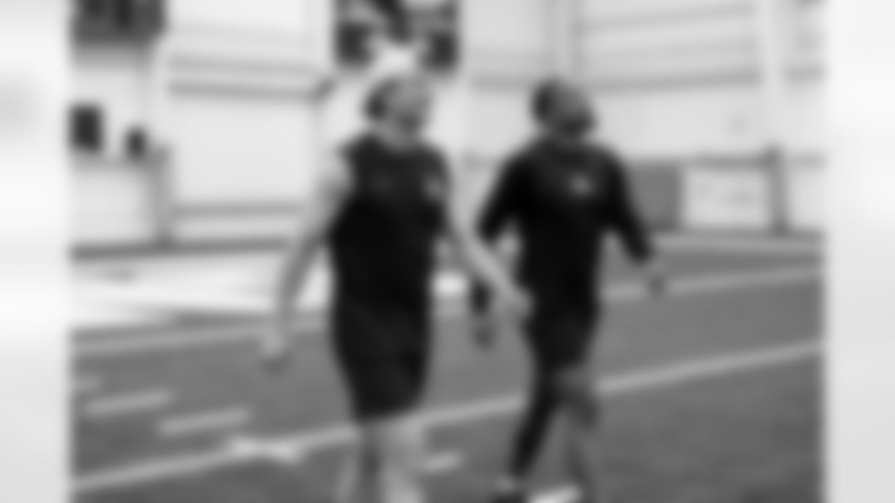 Quarterback Kenny Pickett during a workout in Phase I of the offseason at CrossCountry Mortgage Campus on April 29, 2025.