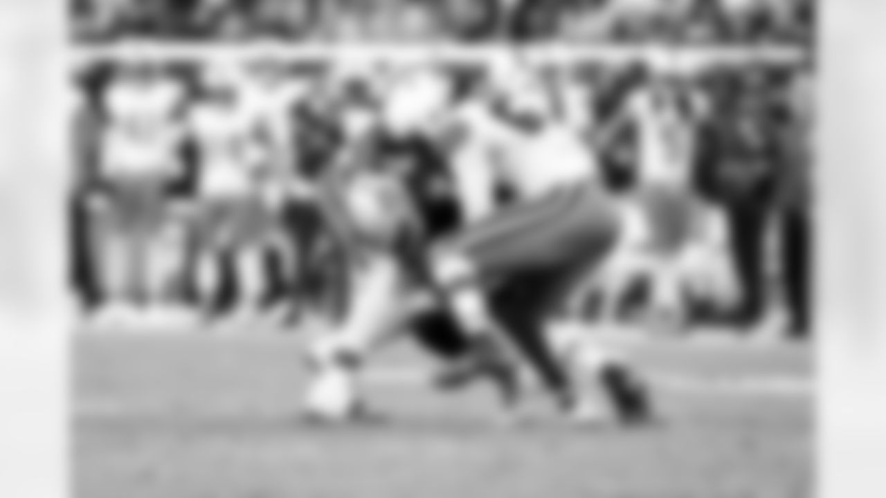 Defensive tackle Mike Hall Jr. (51) and Defensive end Isaiah McGuire (57) during a NFL football game between the Cleveland Browns and Las Vegas Raiders on November 23, 2025 at Allegiant Stadium.
