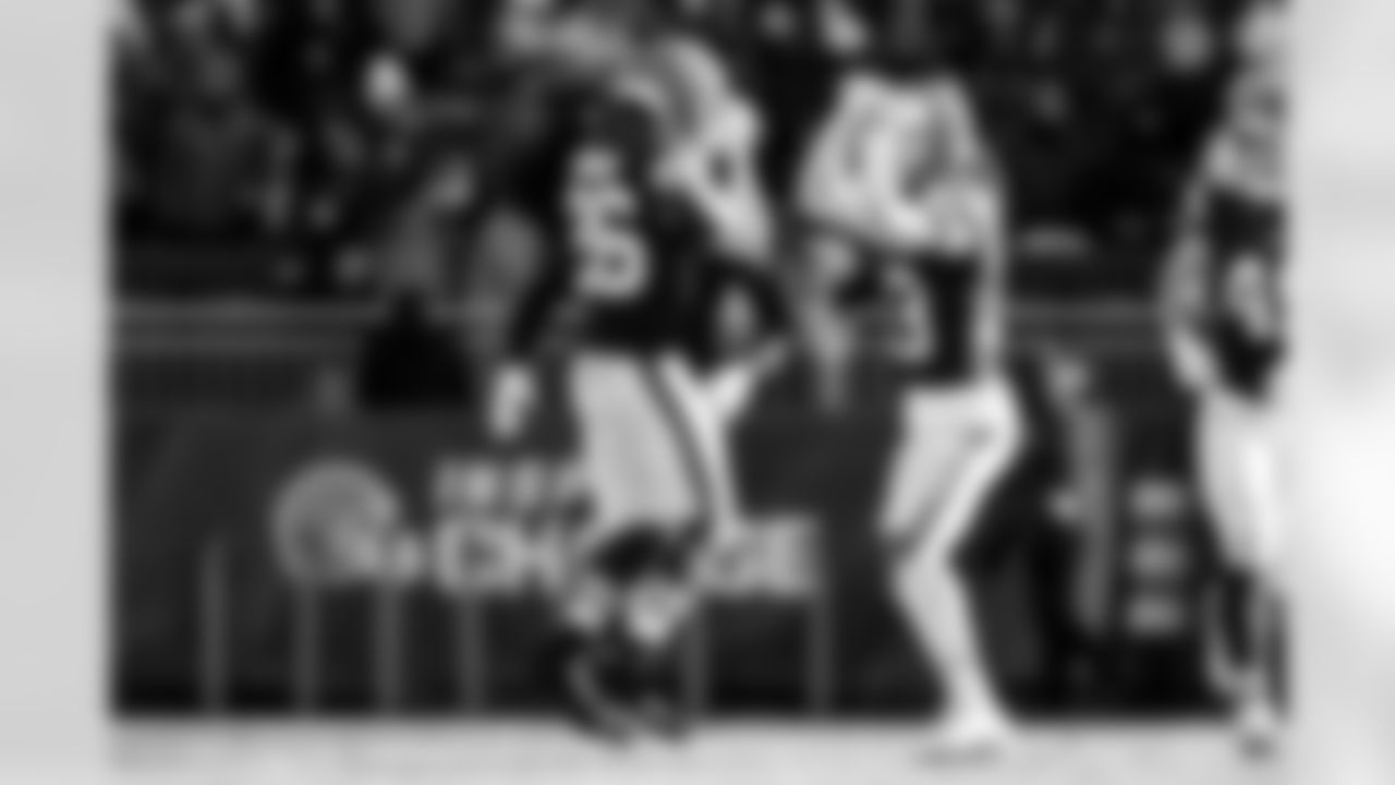 Cornerback Myles Harden (26) and Safety Ronnie Hickman Jr. (33) during a NFL football game between the Buffalo Bills and Cleveland Browns on December 21, 2025 at Huntington Bank Field.