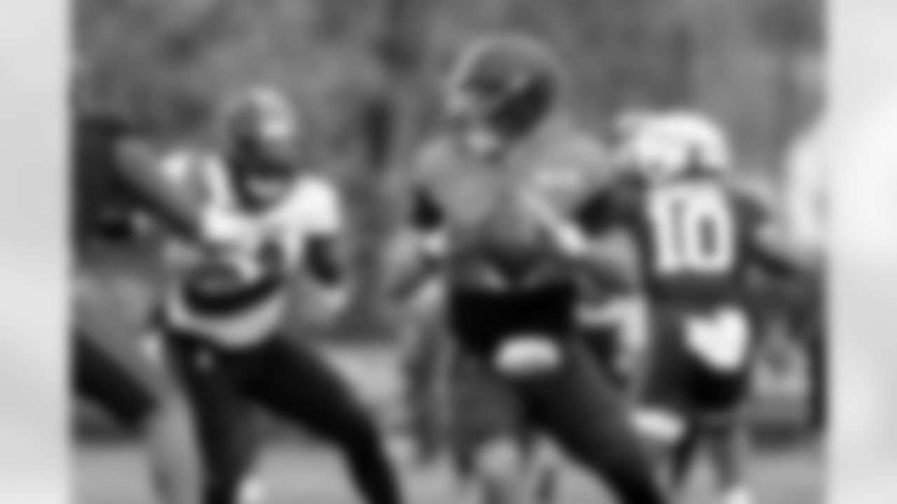 Quarterback Dillon Gabriel (8) during practice at CrossCountry Mortgage Campus on October 15, 2025.