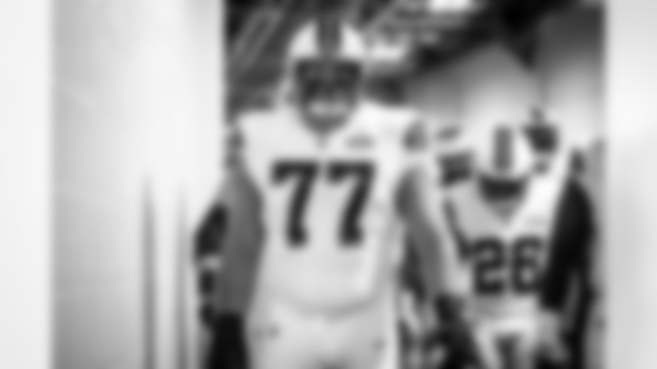 Offensive guard Wyatt Teller (77) before a NFL football game between the Cleveland Browns and Pittsburgh Steelers on Monday Night Football on September 18, 2023 at Acrisure Stadium. The Browns lost 22-26.