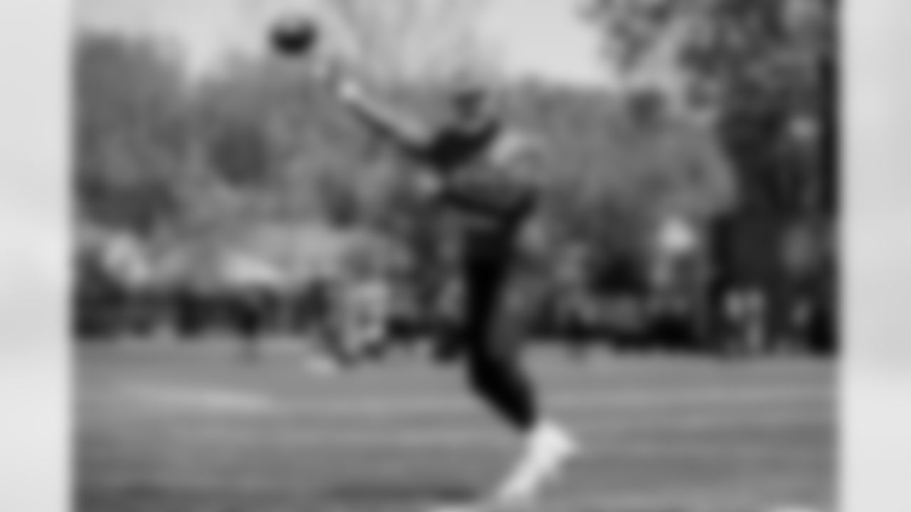 Quarterback Shedeur Sanders (12) during fieldwork on the first day of Rookie Minicamp at CrossCountry Mortgage Campus on May 9, 2025.