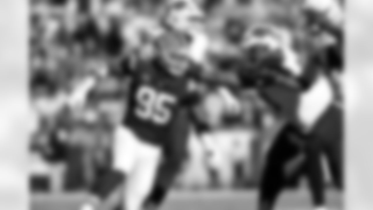 Defensive end Myles Garrett (95) during a NFL football game between the Buffalo Bills and Cleveland Browns on December 21, 2025 at Huntington Bank Field.