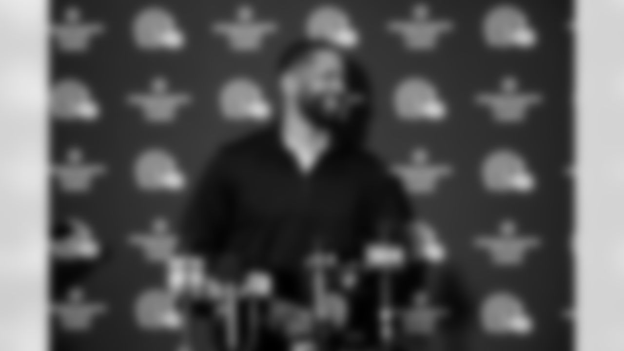 Executive Vice President of Football Operations and General Manager Andrew Berry speaks to the media after Head Coach Todd Monken's Introductory Press Conference at CrossCountry Mortgage Campus on February 3, 2026.