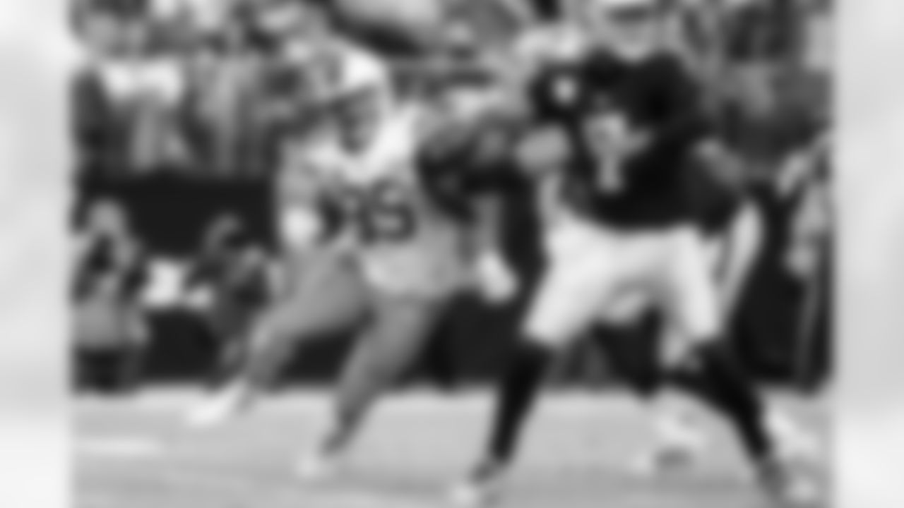 Defensive end Myles Garrett (95) during a NFL football game between the Cleveland Browns and Las Vegas Raiders on November 23, 2025 at Allegiant Stadium. The Browns won 24-10.