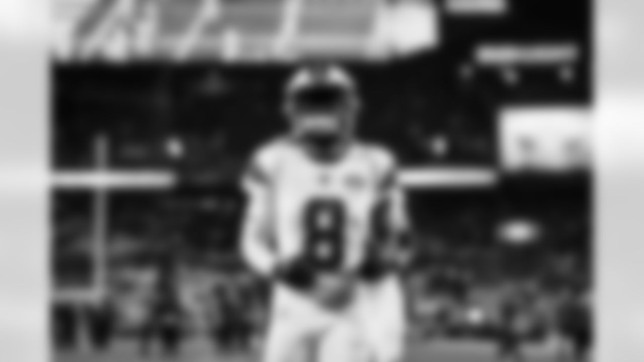 Wide receiver Elijah Moore (8) before a NFL football game between the New York Jets and Cleveland Browns on Thursday Night Football on December 28, 2023 at Cleveland Browns Stadium.