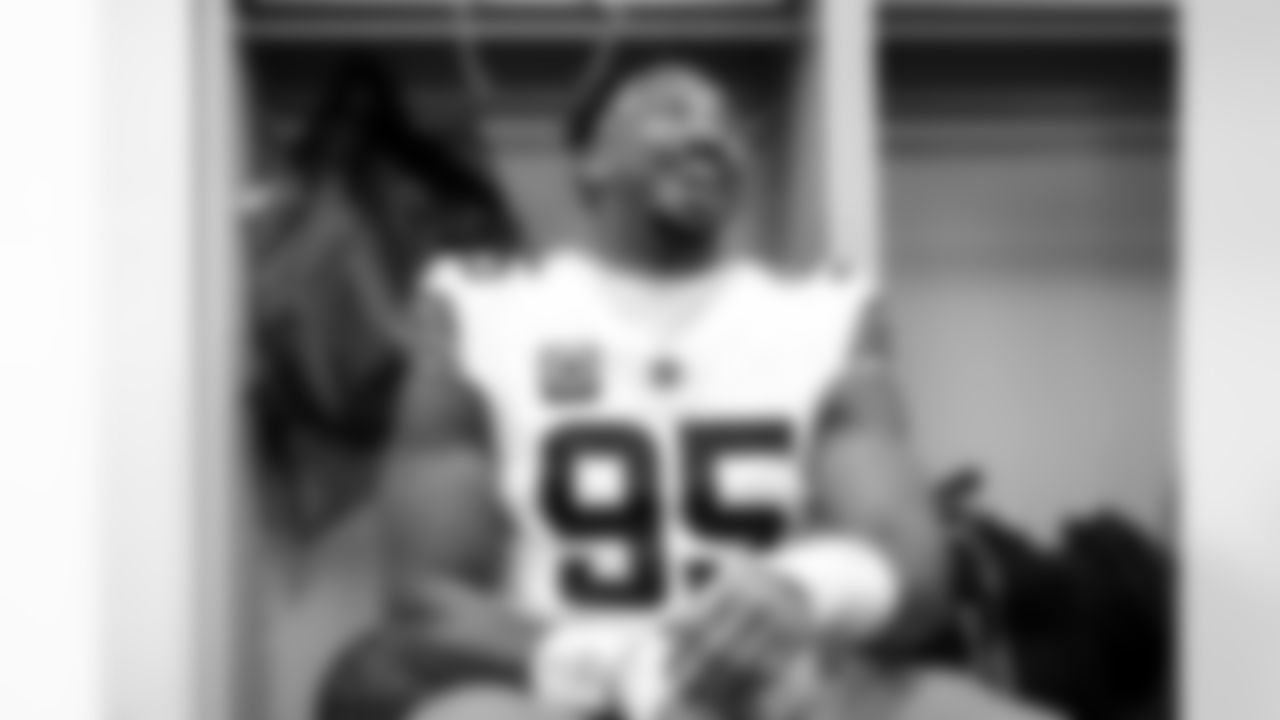 Defensive end Myles Garrett (95) after a NFL football game between the Cleveland Browns and Cincinnati Bengals on January 4, 2026 at Paycor Stadium. The Browns won 20-18.