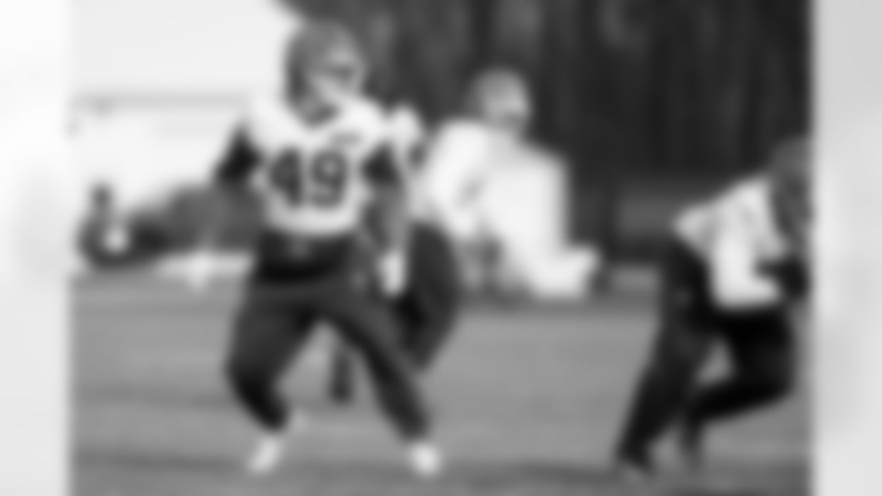 Linebacker Carson Schwesinger (49) during practice at CrossCountry Mortgage Campus on December 24, 2025.