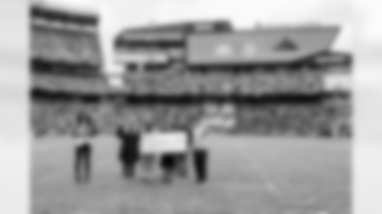 The Folds of Honor Check Presentation before a NFL football game between the San Francisco 49ers and Cleveland Browns on November 30, 2025 at Huntington Bank Field. The Browns lost 8-26.