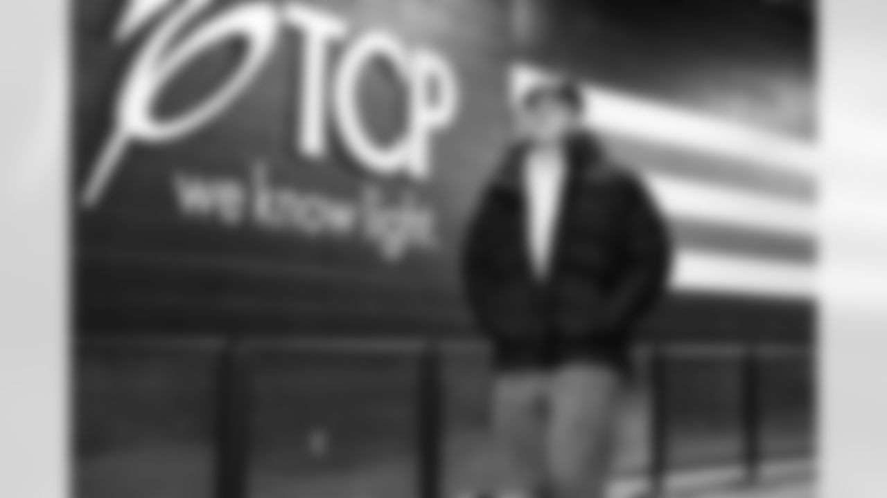 Quarterback Bailey Zappe (11) before a NFL football game between the Buffalo Bills and Cleveland Browns on December 21, 2025 at Huntington Bank Field.