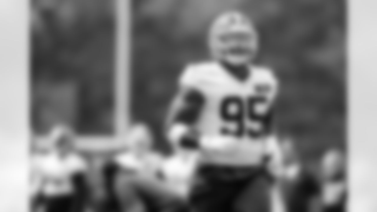 Defensive end Myles Garrett (95) during the third day of mandatory minicamp at CrossCountry Mortgage Campus on June 12, 2025.