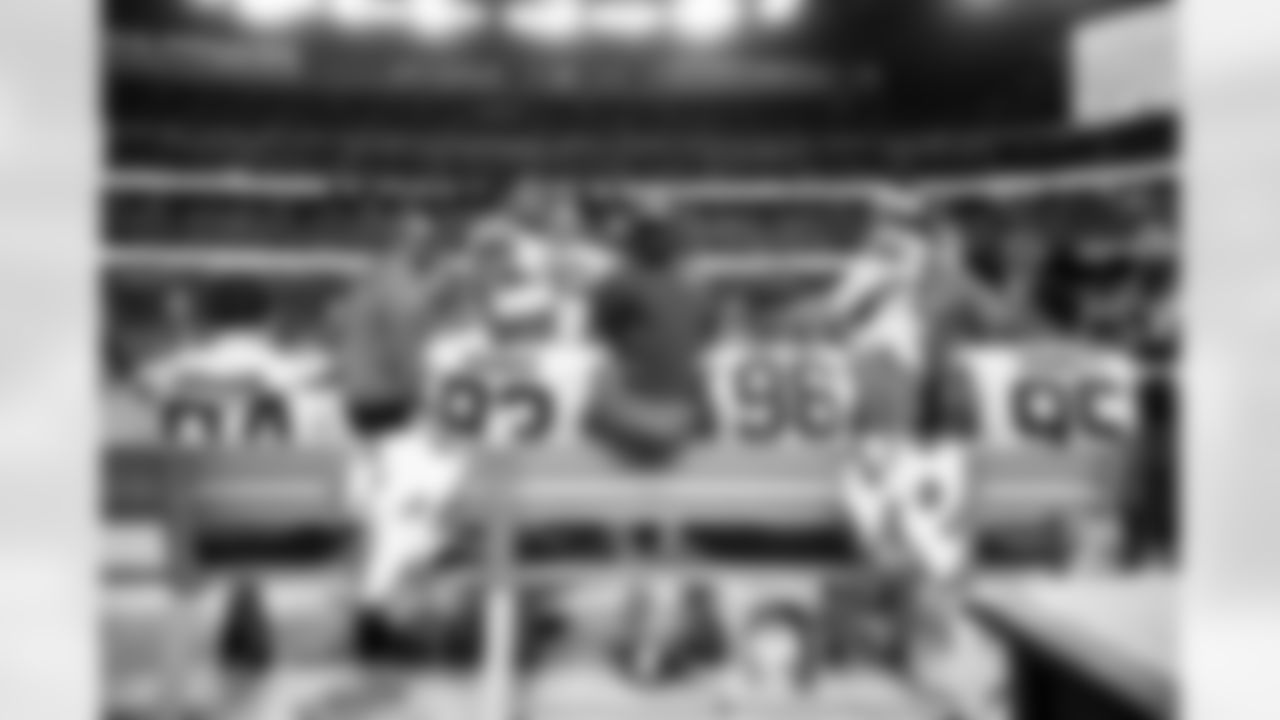 The defensive line during a NFL football game between the Cleveland Browns and Las Vegas Raiders on November 23, 2025 at Allegiant Stadium. The Browns won 24-10.