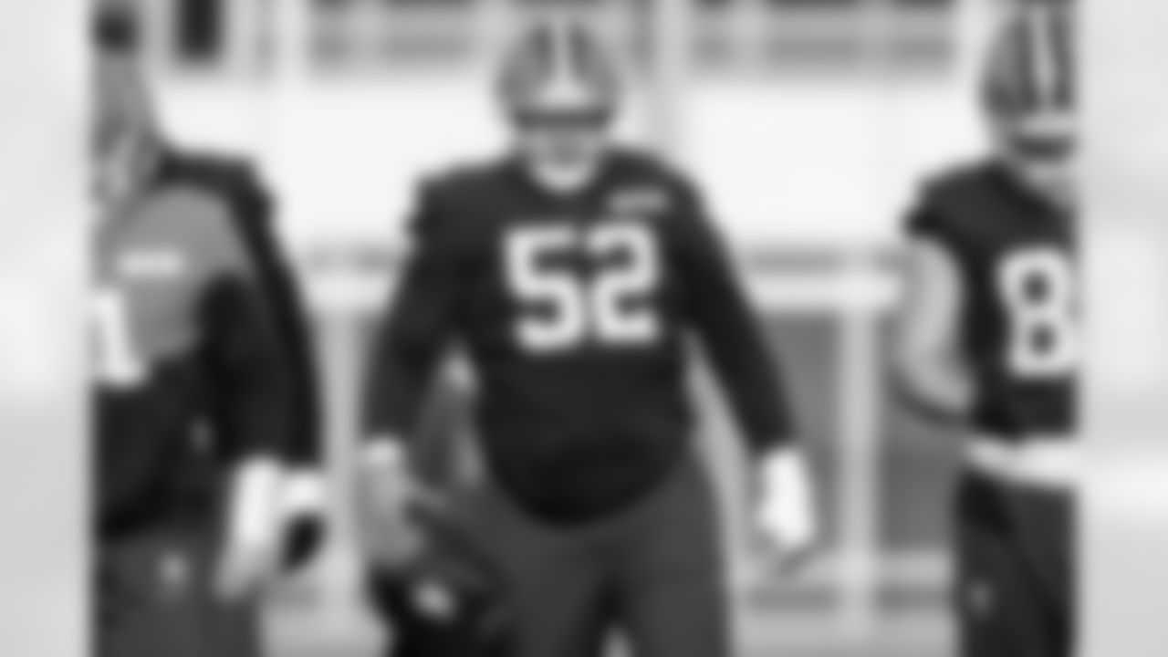 Offensive lineman Kendrick Green (52) during practice at CrossCountry Mortgage Campus on December 24, 2025.