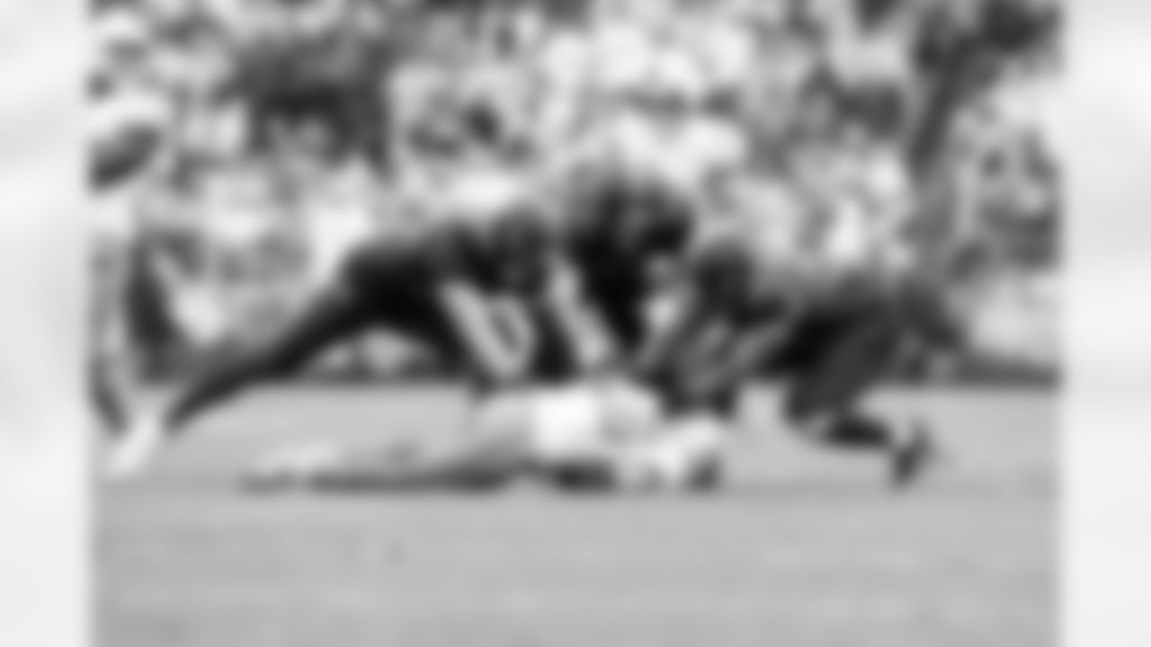 Defensive end Cameron Thomas (99), Defensive tackle Mason Graham (94) and Defensive lineman Adin Huntington (98) during a NFL football game between the Miami Dolphins and Cleveland Browns on October 19, 2025 at Huntington Bank Field. The Browns won 31-6.