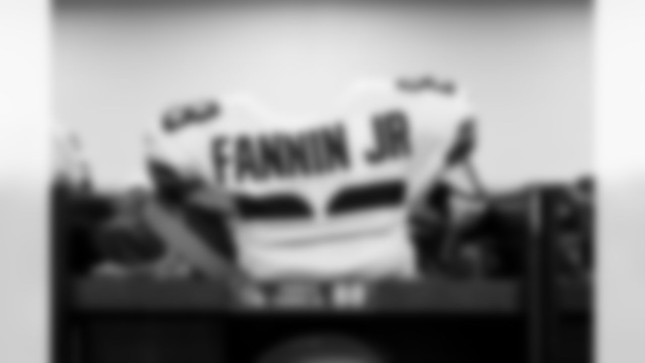 Tight end Harold Fannin Jr.'s jersey before a preseason NFL football game between the Cleveland Browns and Carolina Panthers on August 8, 2025 at Bank of America Stadium.