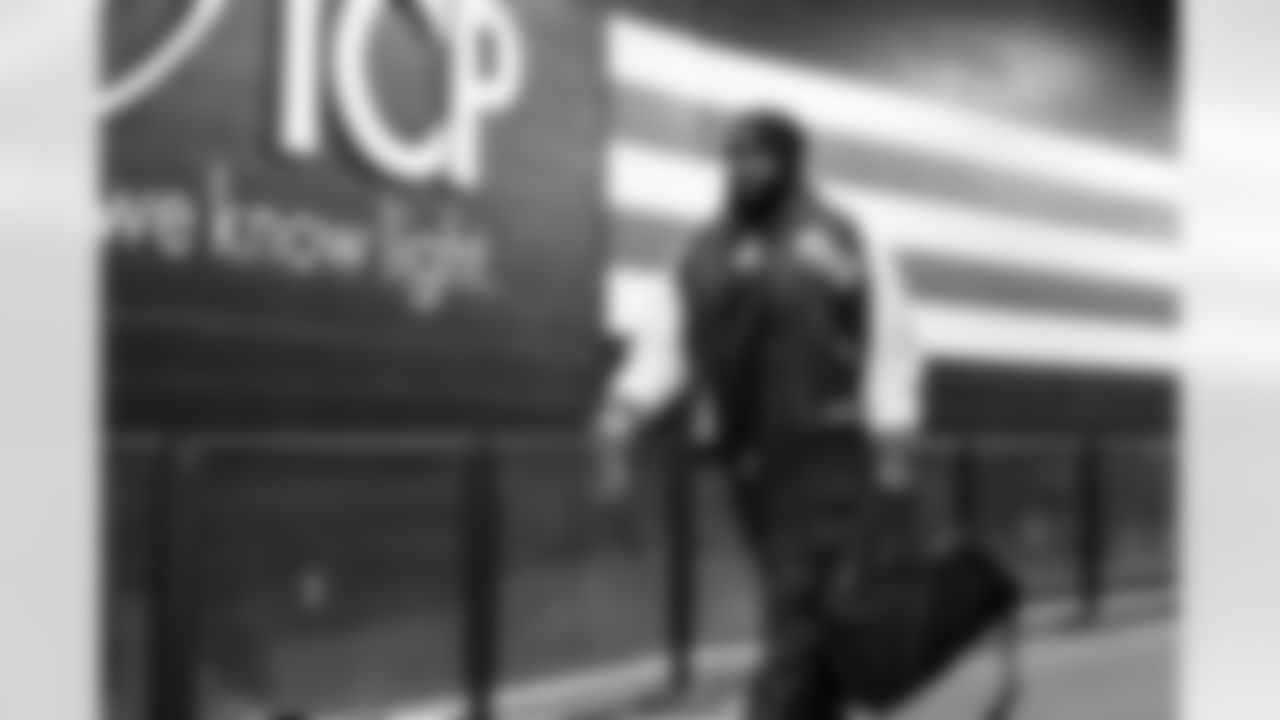 Offensive tackle Jeremiah Byers (63) before a NFL football game between the Buffalo Bills and Cleveland Browns on December 21, 2025 at Huntington Bank Field.