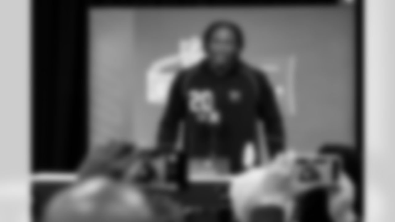 Linebacker Arvell Reese, Ohio State, speaks to the media at the 2026 NFL Combine on February 25, 2026 in Indianapolis, Indiana.