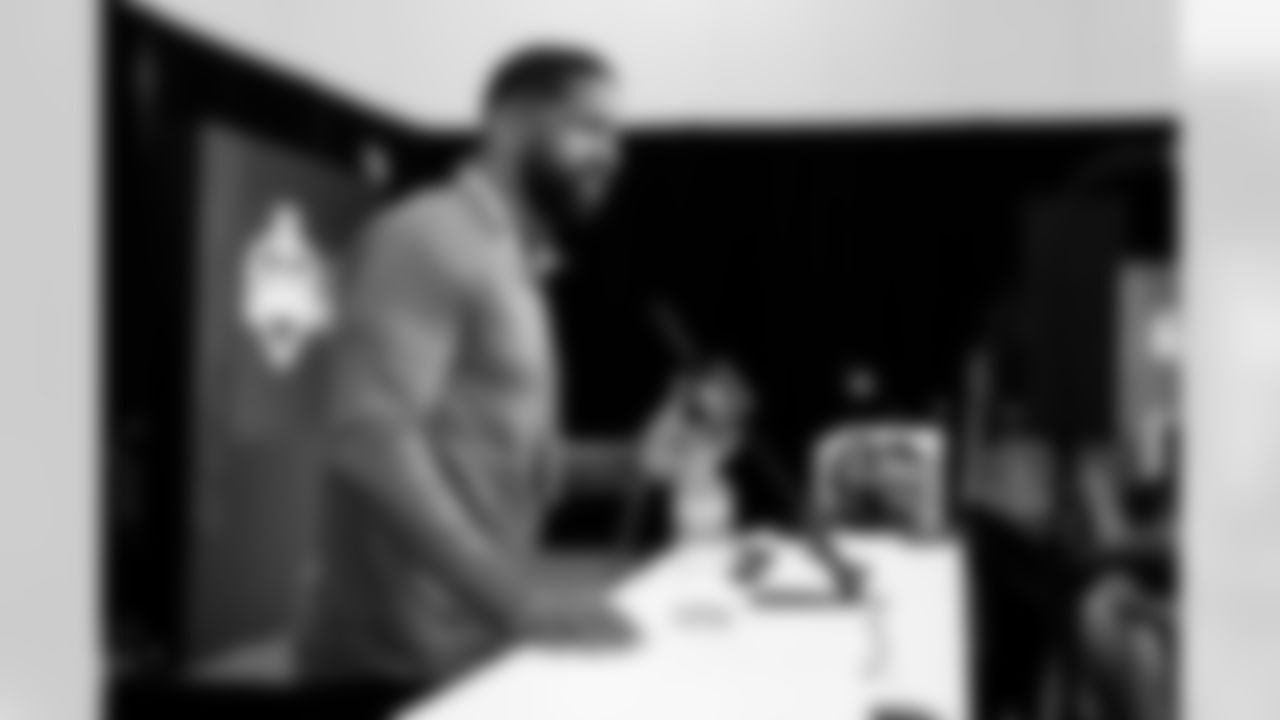 Executive Vice President of Football Operations and General Manager Andrew Berry speaks to the media at the 2026 NFL Combine on February 24, 2026 in Indianapolis, Indiana.