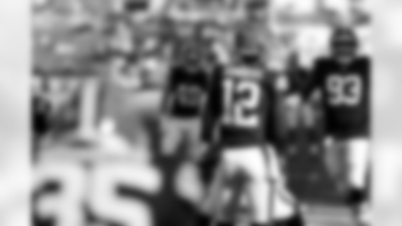 Quarterback Shedeur Sanders (12) before a NFL football game between the Buffalo Bills and Cleveland Browns on December 21, 2025 at Huntington Bank Field.