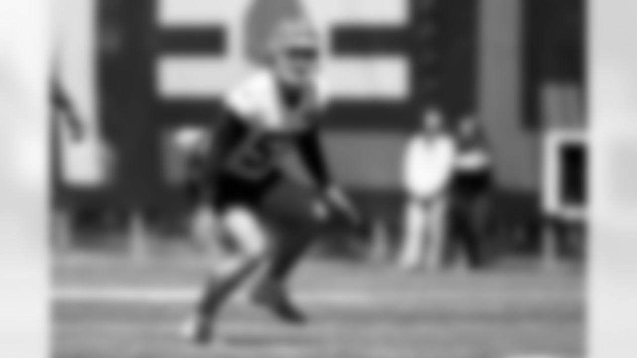 Linebacker Matt Hudson (57) during fieldwork on the first day of Rookie Minicamp at CrossCountry Mortgage Campus on May 9, 2025.