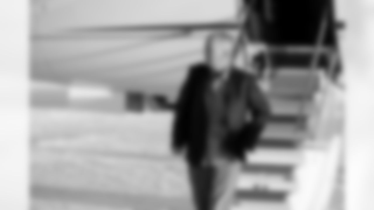 Head Coach Todd Monken arrives in Cleveland on January 30, 2026.