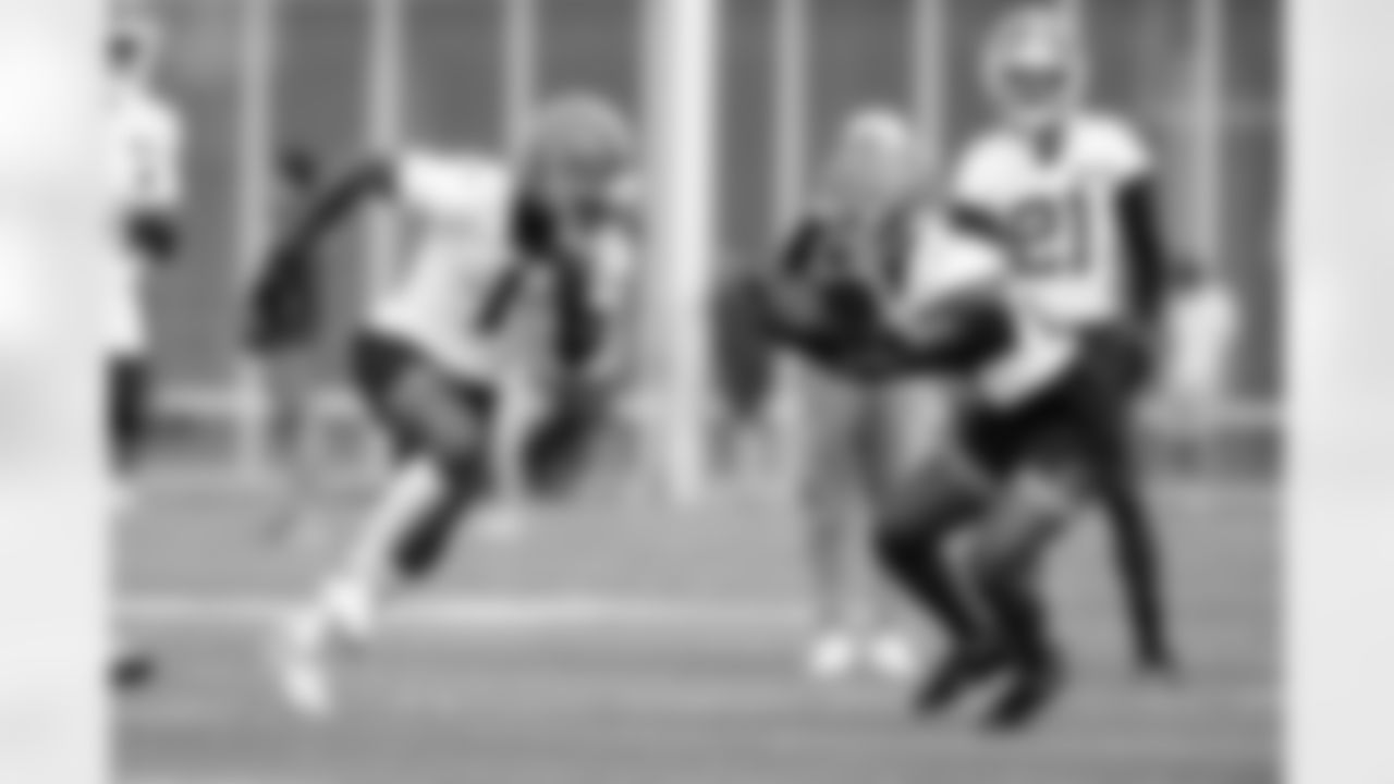 Cornerback Martin Emerson Jr. (1) during the first day of mandatory minicamp at CrossCountry Mortgage Campus on June 10, 2025.