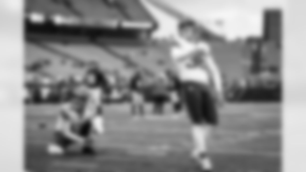 Kicker Riley Patterson (36) before a NFL football game between the Cleveland Browns and Cincinnati Bengals on January 7, 2024 at Paycor Stadium.