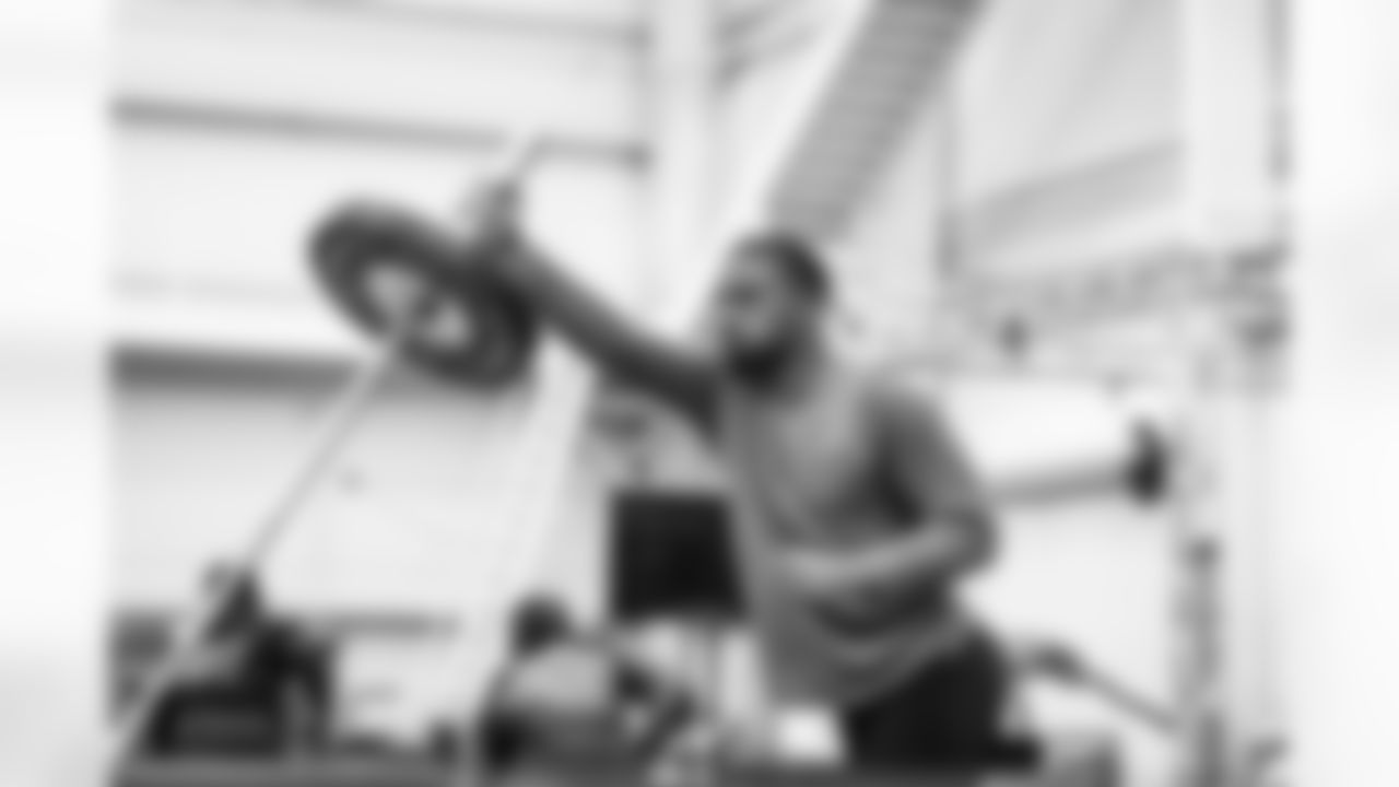 Wide receiver Cedric Tillman (19) during a workout in Phase II of the offseason at CrossCountry Mortgage Campus on April 29, 2024.