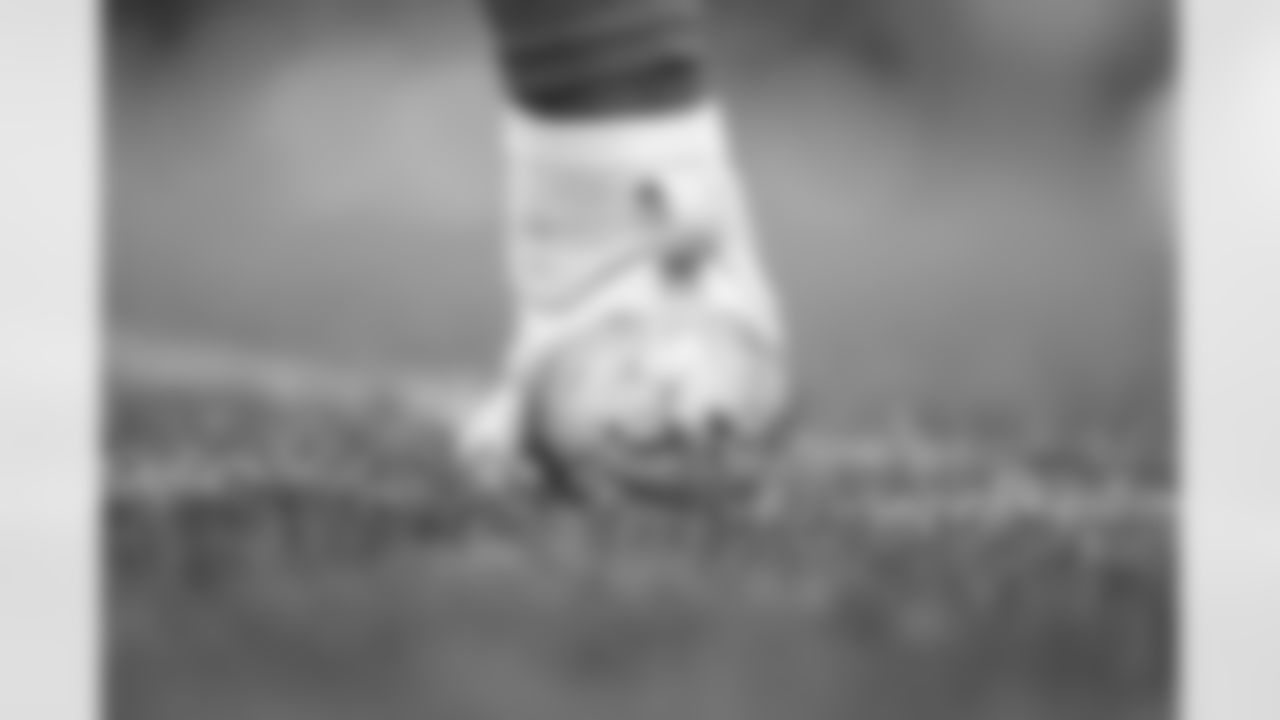 A grassy cleat during Day 17 of Training Camp at CrossCountry Mortgage Campus on August 21, 2025.