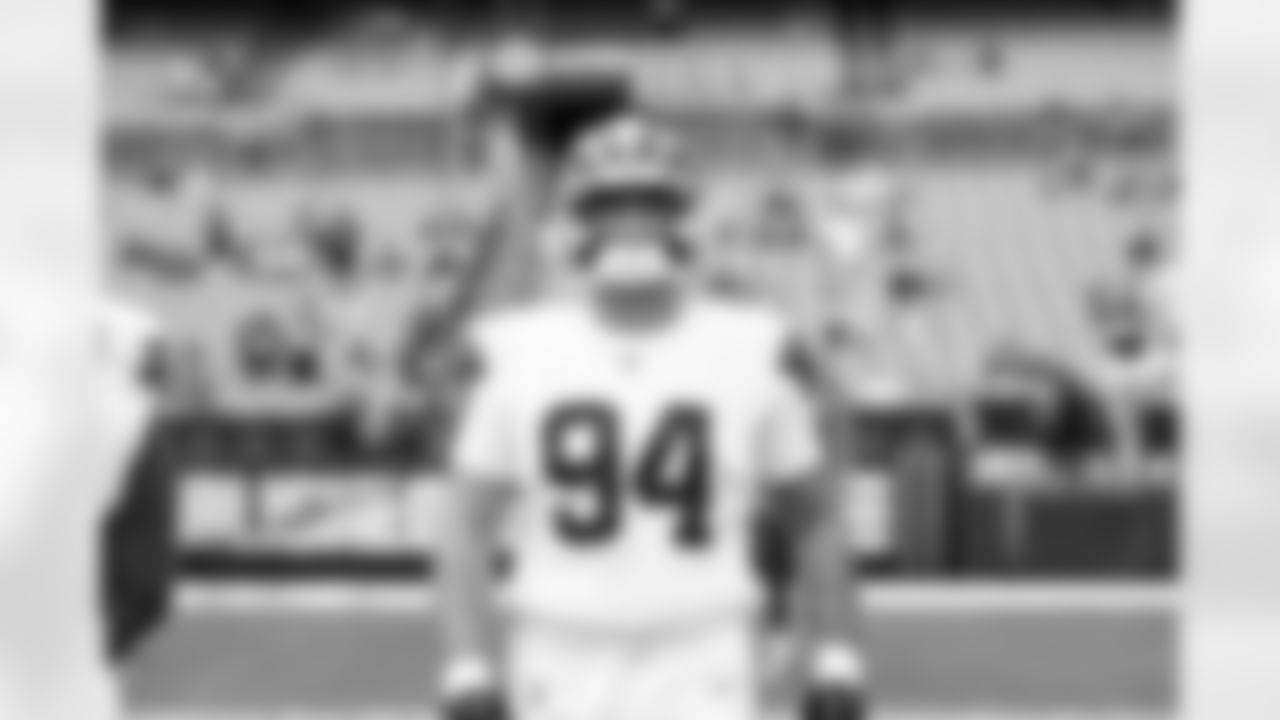 Defensive tackle Mason Graham (94) before a preseason NFL football game between the Los Angeles Rams and Cleveland Browns on August 23, 2025 at Huntington Bank Field.