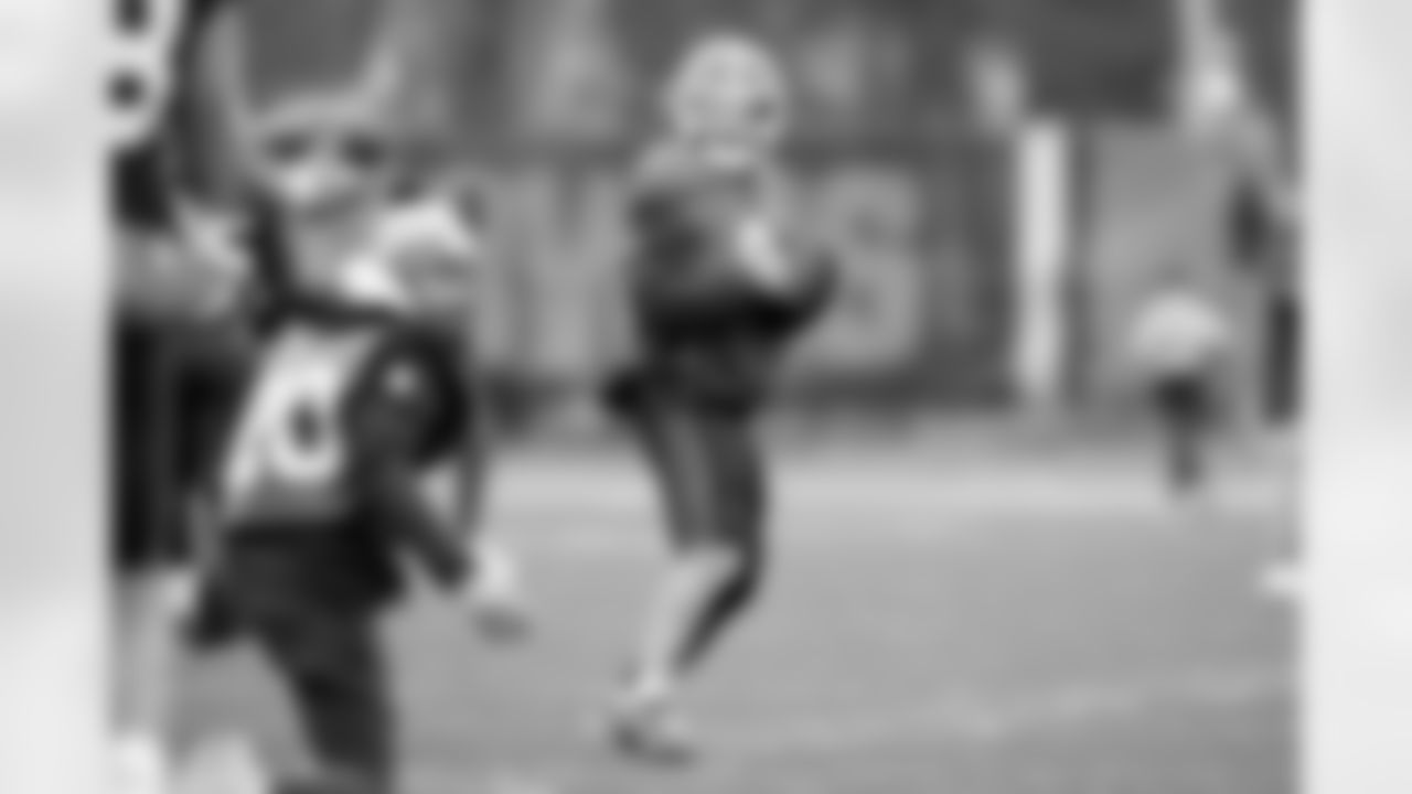 Quarterback Dillon Gabriel (8) during practice at CrossCountry Mortgage Campus on November 26, 2025.