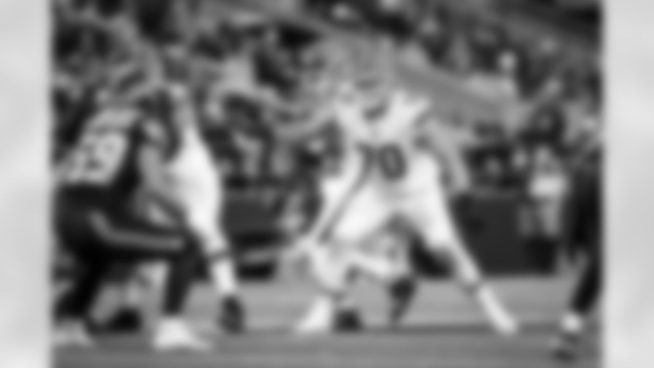 Offensive guard Zak Zinter (70) during a preseason NFL football game between the Cleveland Browns and Seattle Seahawks on August 24, 2024 at Lumen Field.