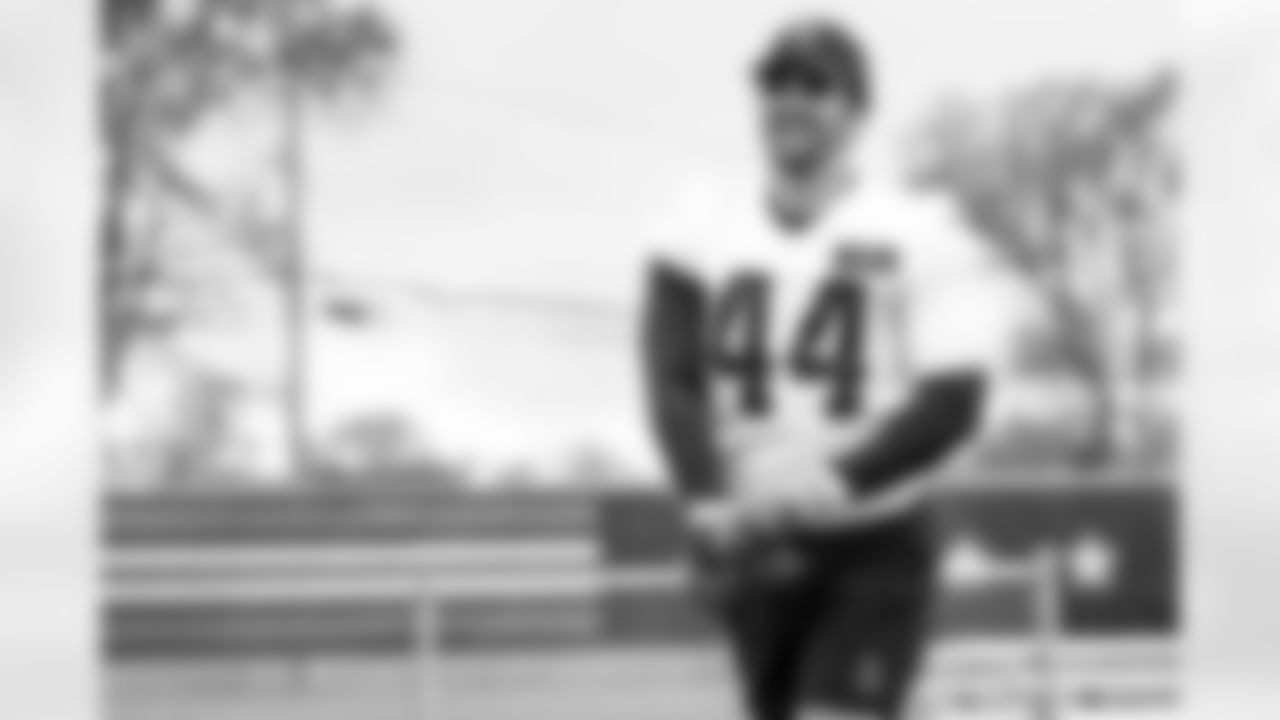 Tight end Giovanni Ricci (44) during a workout in Phase II of the offseason at CrossCountry Mortgage Campus on April 30, 2024.
