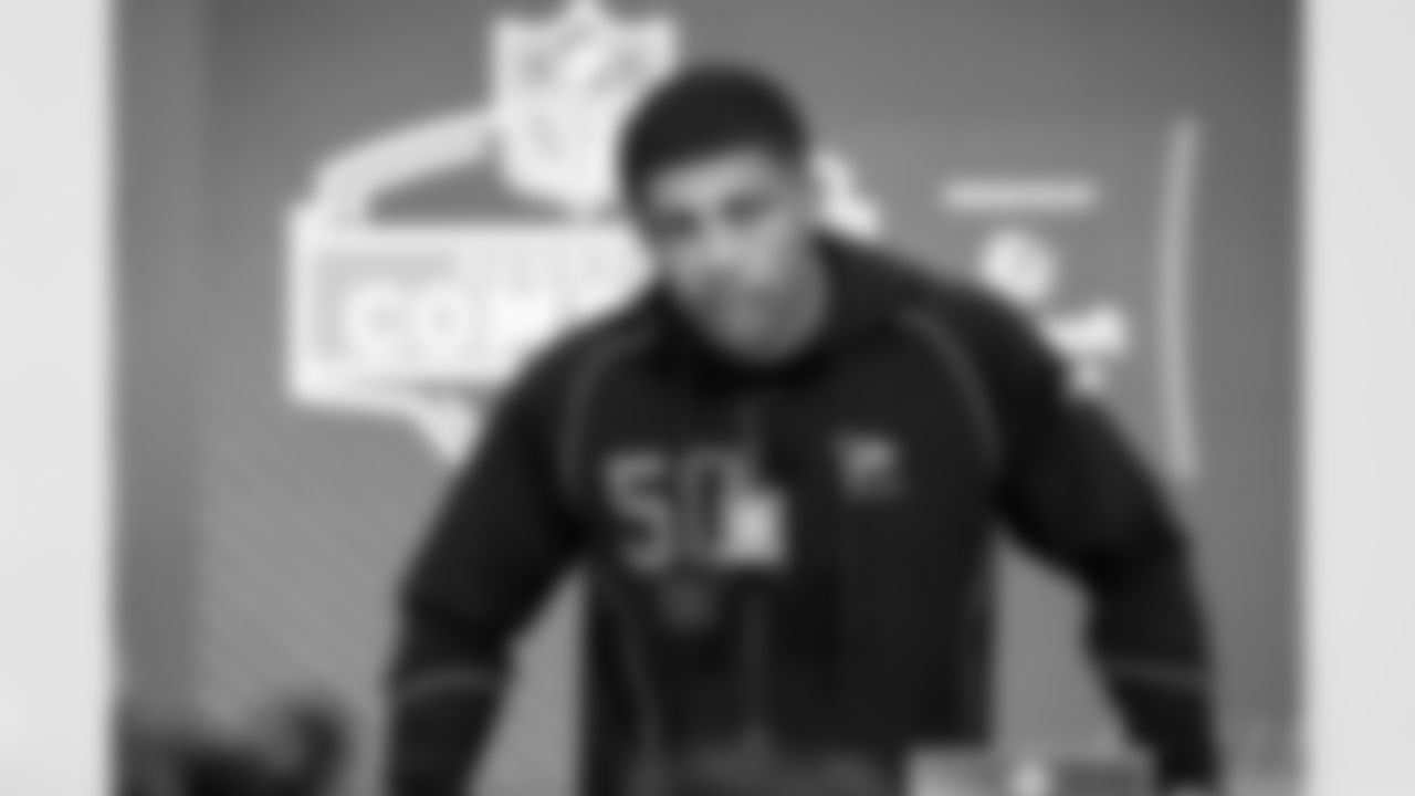 Defensive back Lorenzo Stlyes, Ohio State, speaks to the media at the 2026 NFL Combine on February 26, 2026 in Indianapolis, Indiana.