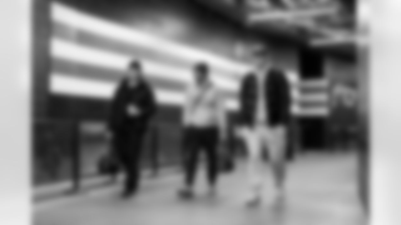 Kicker Andre Szmyt (25), Punter Corey Bojorquez (13), and Long snapper Rex Sunahara (50) before a NFL football game between the Tennessee Titans and Cleveland Browns on December 7, 2025 at Huntington Bank Field.