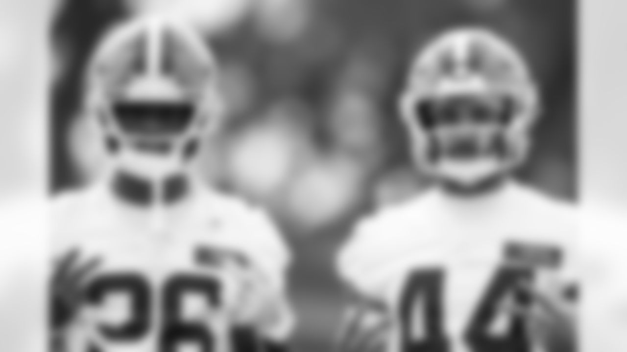 Cornerback Myles Harden (26) and Cornerback Anthony Kendall (44) during the third day of mandatory minicamp at CrossCountry Mortgage Campus on June 12, 2025.